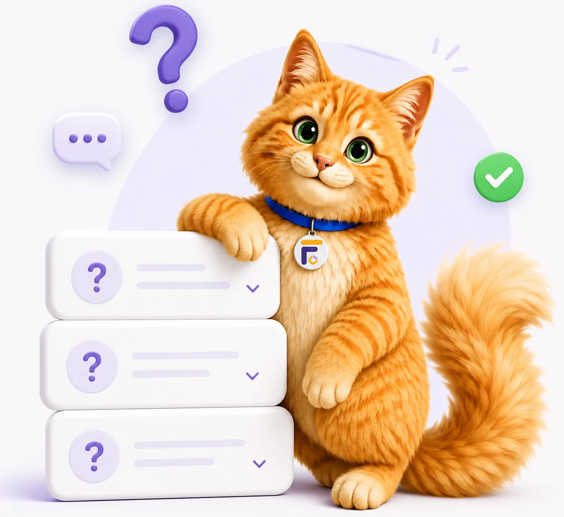 Muffins the Cat with common FieldworkABA support questions